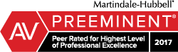 Martindale-Hubbell | AV PREEMINENT | Peer Rated for Highest Level of Professional Excellence | 2017